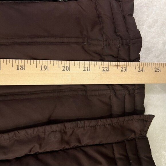 ATHLETIC WORKS Down Puffer Vest Womens L Darkest Brown Front Zip Pockets Hiking - Picture 10 of 15